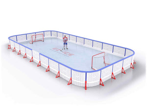 EZ ICE PRO Home Arena System ™ – New Synthetic Ice / Street Hockey Rink: [PRO // 25ft * 35ft // Arena-Arena-Arena // Round Corners // With Bumpers] - 025035AAARBS