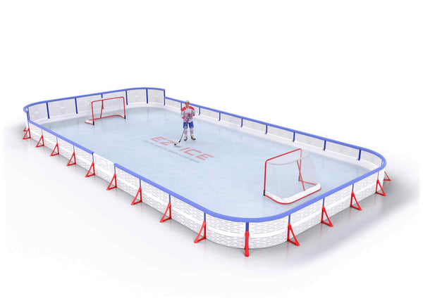 EZ ICE PRO Home Arena System ™ – New Rink: [PRO // 25ft * 65ft // Arena-Double-Double // Round Corners // With Bumpers] - 025065ADDRBX