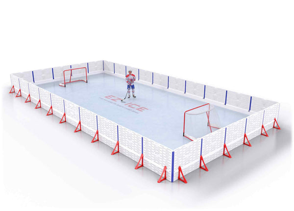 EZ ICE PRO Home Arena System ™ – New Synthetic Ice / Street Hockey Rink: [PRO // 25ft * 40ft // Arena-Arena-Arena // Square Corners // No Bumpers] - 025040AAASXS