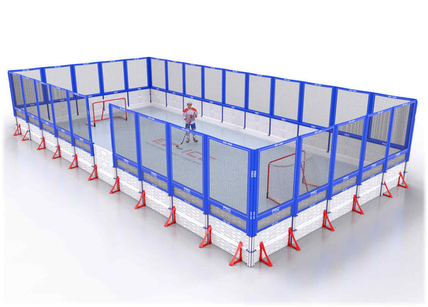 EZ ICE PRO Home Arena System ™ – New Synthetic Ice / Street Hockey Rink: [PRO // 25ft * 50ft // Net-Net-Net // Square Corners // No Bumpers] - 025050NNNSXS