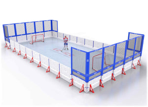 EZ ICE PRO Home Arena System ™ – New Synthetic Ice / Street Hockey Rink: [PRO // 25ft * 50ft // Net-Arena-Net // Square Corners // No Bumpers] - 025050NANSXS