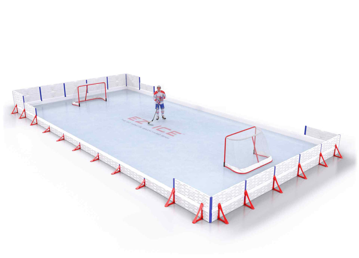 EZ ICE PRO Home Arena System ™ – New Rink: [PRO // 25ft * 50ft // Arena-Classic-Double // Square Corners // No Bumpers] - 025050ACDSXX