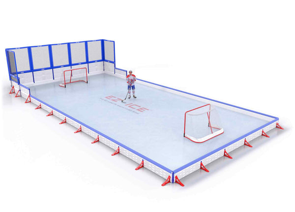 EZ ICE PRO Home Arena System ™ – Upgrade from [ORG // 25ft * 25ft // Classic-Classic-Classic // Square Corners // With Bumpers] to [ORG // 25ft * 50ft // Net-Classic-Classic // Square Corners // With Bumpers] - WUP000038895