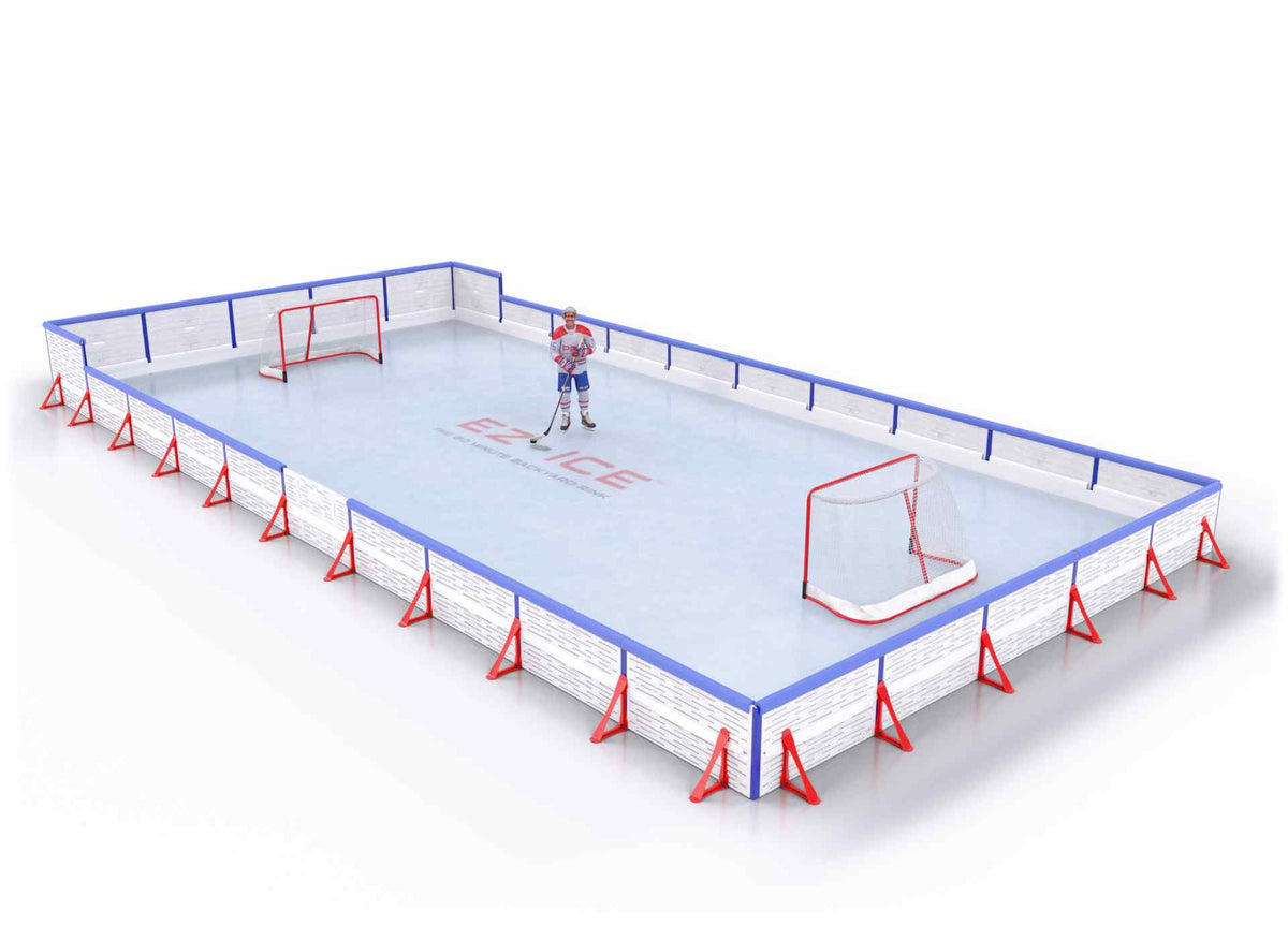 EZ ICE PRO Home Arena System ™ – Upgrade from [ORG // 25ft * 50ft // Classic-Classic-Classic // Round Corners // No Bumpers] to [ORG // 25ft * 50ft // Arena-Double-Double // Square Corners // With Bumpers] - WUP000040275