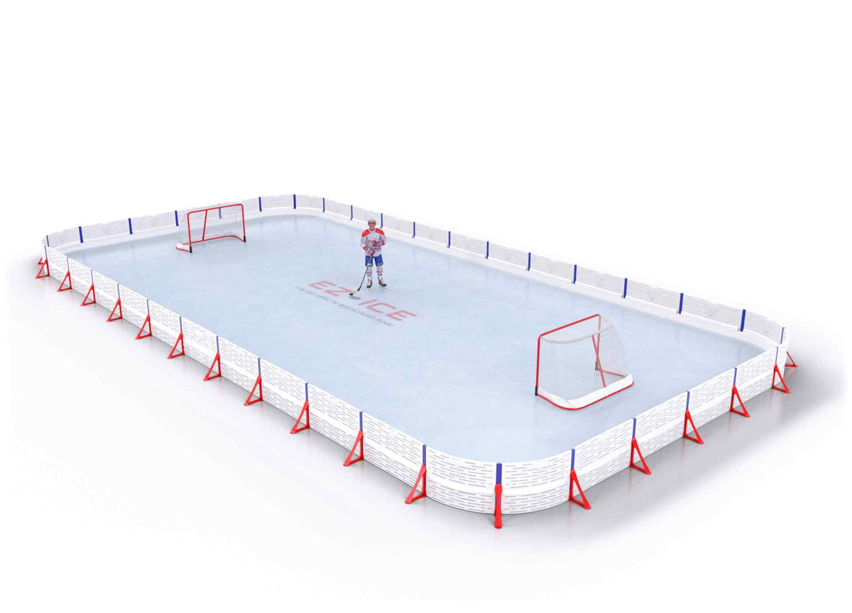 EZ ICE PRO Home Arena System ™ – New Synthetic Ice / Street Hockey Rink: [PRO // 30ft * 60ft // Double-Double-Double // Round Corners // No Bumpers] - 030060DDDRXS