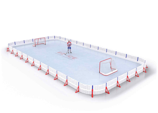 EZ ICE PRO Home Arena System ™ – New Synthetic Ice / Street Hockey Rink: [PRO // 30ft * 30ft // Double-Double-Double // Round Corners // No Bumpers] - 030030DDDRXS