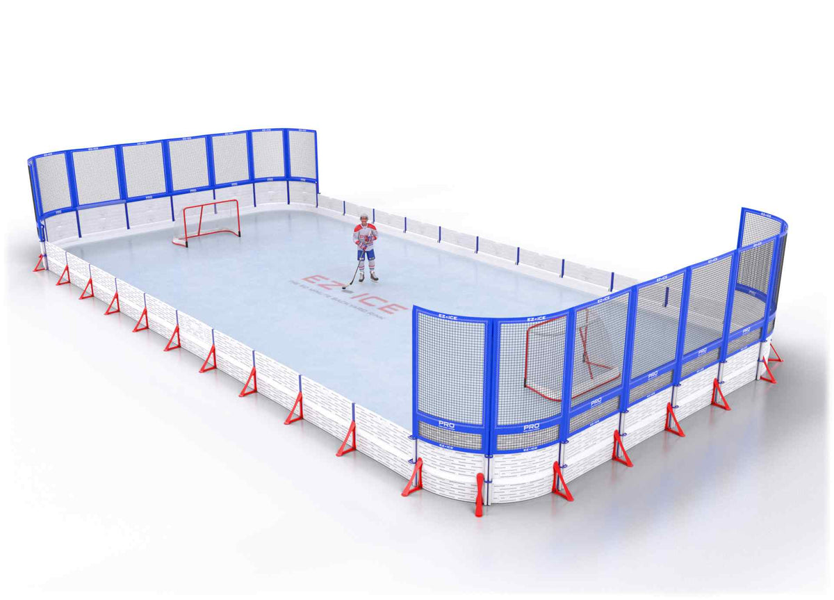 EZ ICE PRO Home Arena System ™ – Upgrade from [PRO // 30ft * 60ft // Classic-Classic-Classic // Round Corners // No Bumpers] to [PRO // 30ft * 60ft // Net-Double-Net // Round Corners // No Bumpers] - WUP000039410