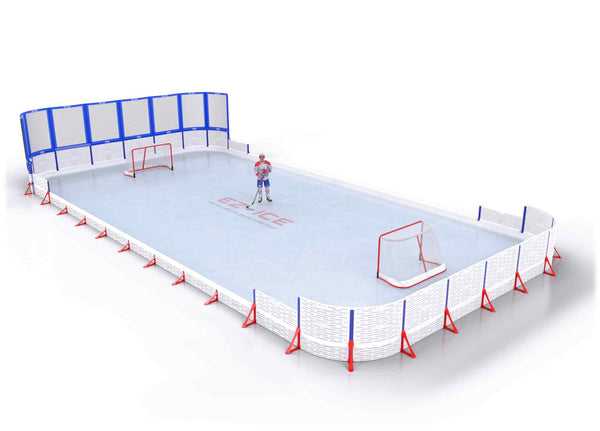 EZ ICE PRO Home Arena System ™ – New Synthetic Ice / Street Hockey Rink: [PRO // 30ft * 50ft // Net-Classic-Arena // Round Corners // No Bumpers] - 030050NCARXS