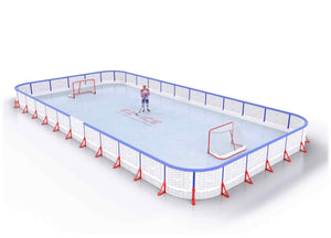 EZ ICE PRO Home Arena System ™ – New Synthetic Ice / Street Hockey Rink: [PRO // 30ft * 30ft // Arena-Arena-Arena // Round Corners // With Bumpers] - 030030AAARBS