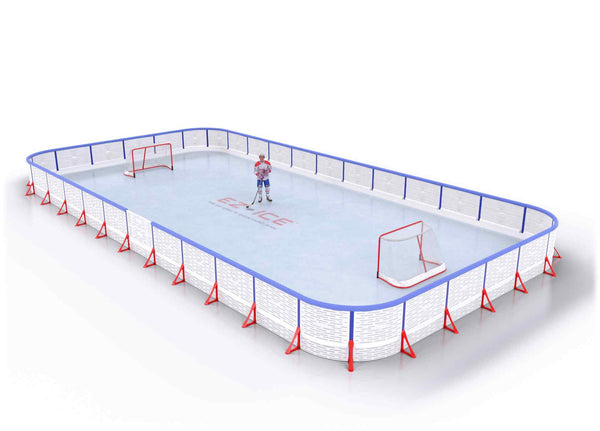 EZ ICE PRO Home Arena System ™ – New Synthetic Ice / Street Hockey Rink: [PRO // 30ft * 30ft // Arena-Arena-Arena // Round Corners // With Bumpers] - 030030AAARBS