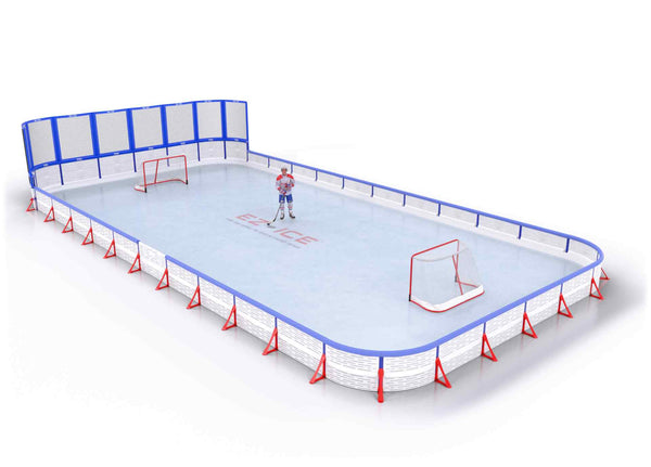 EZ ICE PRO Home Arena System ™ – Upgrade from [PRO // 30ft * 30ft // Classic-Classic-Classic // Round Corners // With Bumpers] to [PRO // 35ft * 50ft // Net-Double-Double // Round Corners // With Bumpers] - WUP000037407