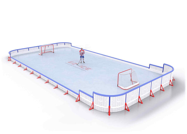 EZ ICE PRO Home Arena System ™ – New Rink: [PRO // 30ft * 60ft // Double-Classic-Arena // Round Corners // With Bumpers] - 030060DCARBX