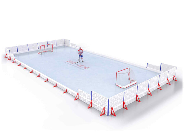 EZ ICE PRO Home Arena System ™ – New Synthetic Ice / Street Hockey Rink: [PRO // 30ft * 50ft // Arena-Classic-Arena // Square Corners // No Bumpers] - 030050ACASXS