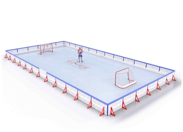 EZ ICE PRO Home Arena System ™ – New Synthetic Ice / Street Hockey Rink: [PRO // 30ft * 60ft // Double-Double-Double // Square Corners // With Bumpers] - 030060DDDSBS