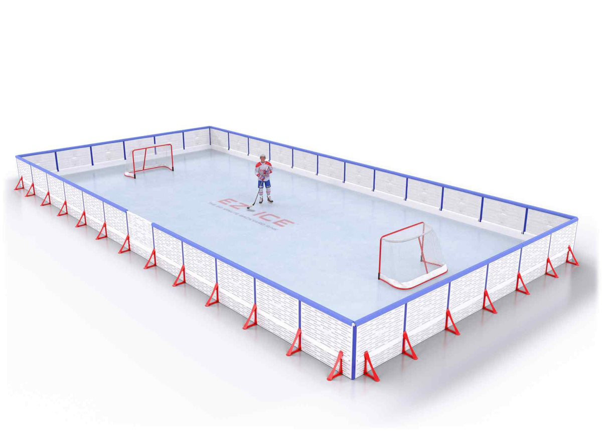 EZ ICE PRO Home Arena System ™ – New Synthetic Ice / Street Hockey Rink: [PRO // 30ft * 60ft // Arena-Arena-Arena // Square Corners // With Bumpers] - 030060AAASBS