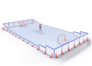 EZ ICE PRO Home Arena System ™ – New Synthetic Ice / Street Hockey Rink: [PRO // 30ft * 60ft // Arena-Classic-Arena // Square Corners // With Bumpers] - 030060ACASBS