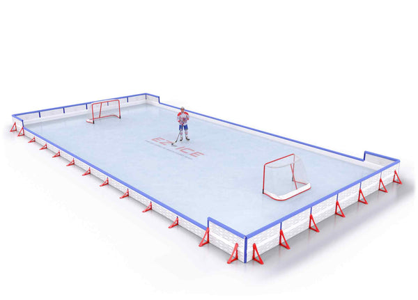 EZ ICE PRO Home Arena System ™ – New Rink: [PRO // 30ft * 50ft // Double-Classic-Double // Square Corners // With Bumpers] - 030050DCDSBX