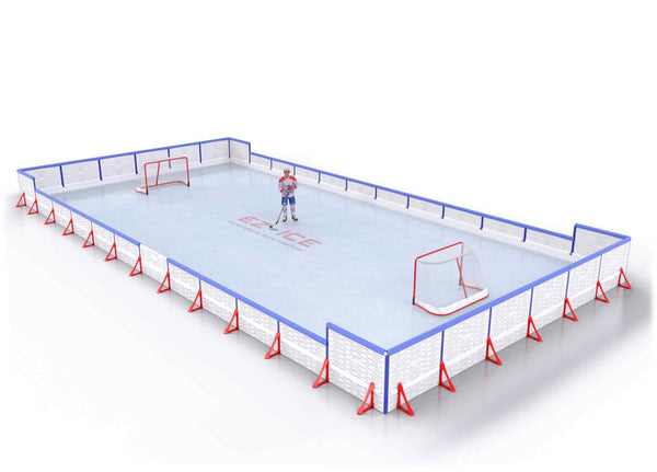 EZ ICE PRO Home Arena System ™ – New Rink: [PRO // 30ft * 60ft // Arena-Double-Arena // Square Corners // With Bumpers] - 030060ADASBX