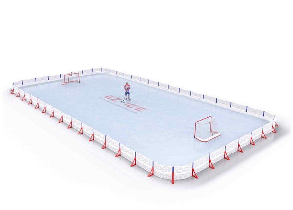EZ ICE PRO Home Arena System ™ – New Synthetic Ice / Street Hockey Rink: [PRO // 45ft * 110ft // Double-Double-Double // Round Corners // No Bumpers] - 045110DDDRXS