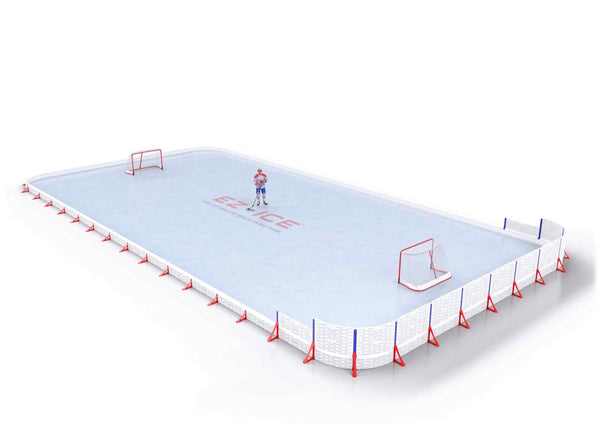 EZ ICE PRO Home Arena System ™ – New Synthetic Ice / Street Hockey Rink: [PRO // 50ft * 60ft // Classic-Classic-Arena // Round Corners // No Bumpers] - 050060CCARXS