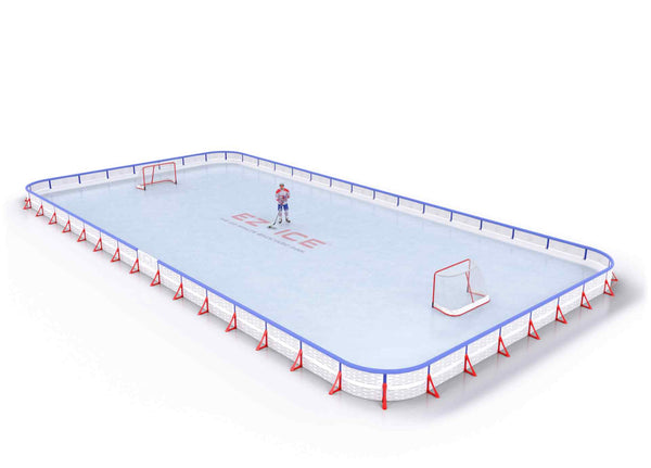 EZ ICE PRO Home Arena System ™ – New Synthetic Ice / Street Hockey Rink: [PRO // 50ft * 100ft // Double-Double-Double // Round Corners // With Bumpers] - 050100DDDRBS