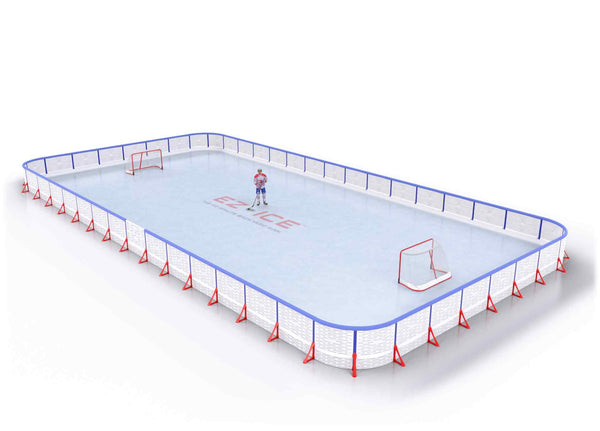 EZ ICE PRO Home Arena System ™ – New Synthetic Ice / Street Hockey Rink: [PRO // 40ft * 80ft // Arena-Arena-Arena // Round Corners // With Bumpers] - 040080AAARBS