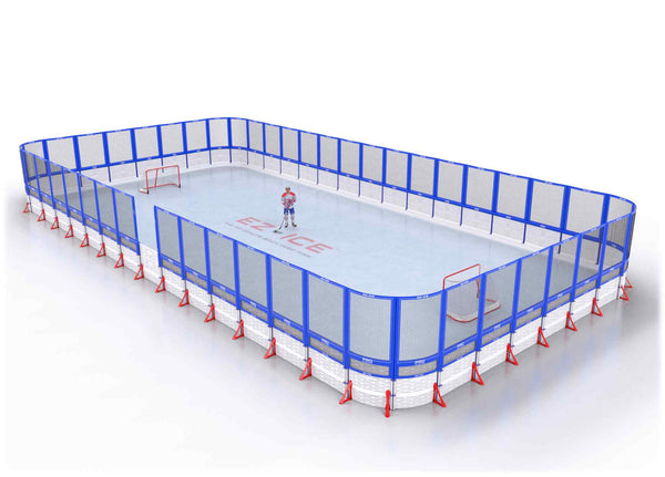 EZ ICE PRO Home Arena System ™ – New Rink: [PRO // 50ft * 50ft // Net-Net-Net // Round Corners // With Bumpers] - 050050NNNRBX