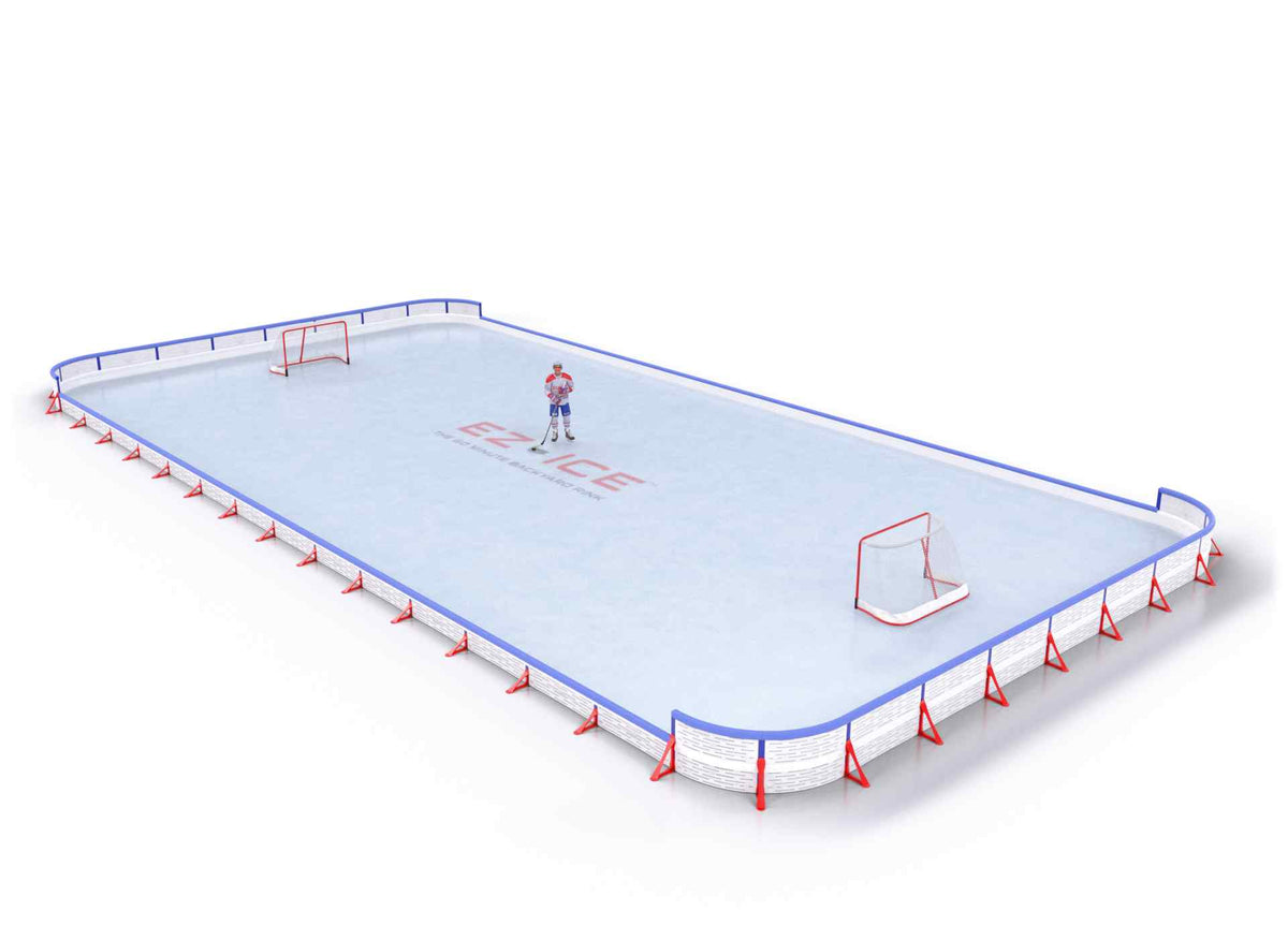 EZ ICE PRO Home Arena System ™ – Upgrade from [PRO // 30ft * 60ft // Classic-Classic-Classic // Square Corners // No Bumpers] to [PRO // 40ft * 80ft // Double-Classic-Double // Round Corners // With Bumpers] - WUP000038617