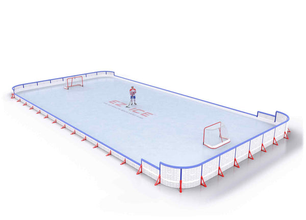 EZ ICE PRO Home Arena System ™ – New Rink: [PRO // 40ft * 45ft // Double-Classic-Arena // Round Corners // With Bumpers] - 040045DCARBX