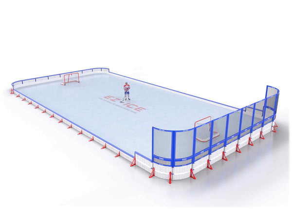 EZ ICE PRO Home Arena System ™ – New Rink: [PRO // 40ft * 45ft // Double-Classic-Net // Round Corners // With Bumpers] - 040045DCNRBX