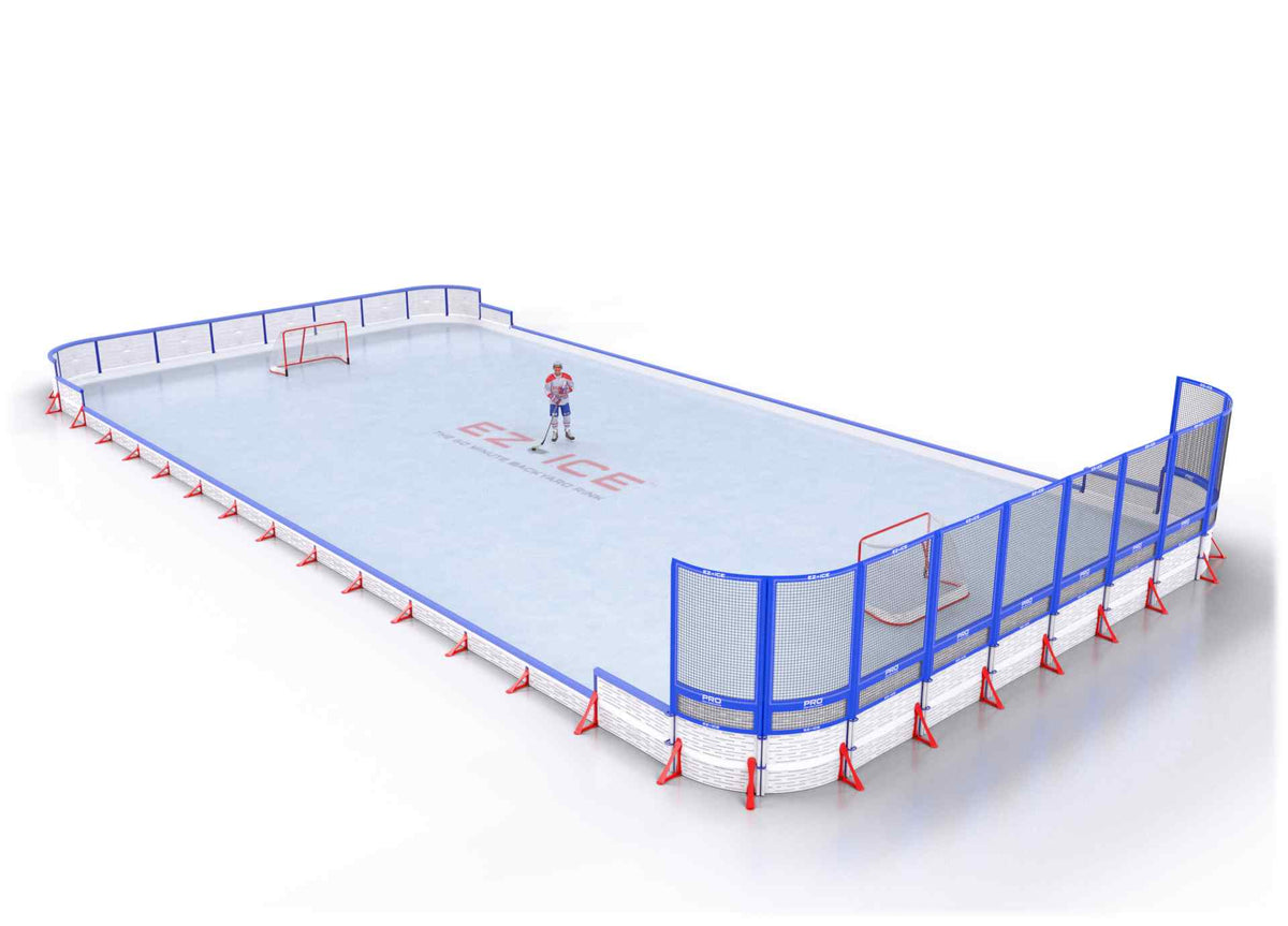 EZ ICE PRO Home Arena System ™ – Upgrade from [ORG // 45ft * 80ft // Double-Classic-Net // Round Corners // With Bumpers] to [ORG // 50ft * 85ft // Arena-Classic-Net // Round Corners // With Bumpers] - WUP000038299