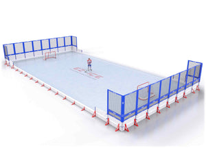 EZ ICE PRO Home Arena System ™ – New Synthetic Ice / Street Hockey Rink: [PRO // 40ft * 80ft // Net-Classic-Net // Square Corners // No Bumpers] - 040080NCNSXS