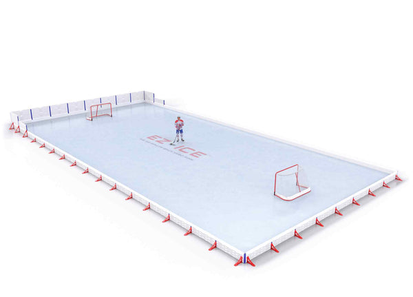 EZ ICE PRO Home Arena System ™ – New Synthetic Ice / Street Hockey Rink: [PRO // 40ft * 80ft // Arena-Classic-Classic // Square Corners // No Bumpers] - 040080ACCSXS
