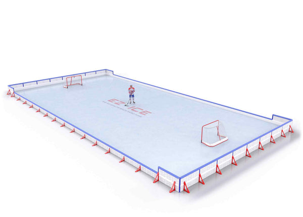 EZ ICE PRO Home Arena System ™ – New Rink: [PRO // 50ft * 100ft // Double-Classic-Double // Square Corners // With Bumpers] - 050100DCDSBX
