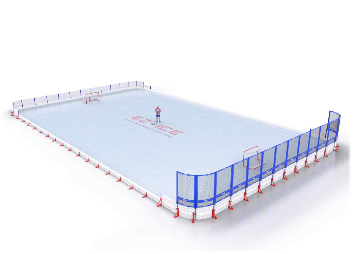 EZ ICE PRO Home Arena System ™ – Upgrade from [ORG // 30ft * 60ft // Classic-Classic-Classic // Square Corners // With Bumpers] to [ORG // 60ft * 100ft // Arena-Classic-Net // Round Corners // No Bumpers] - WUP000037983