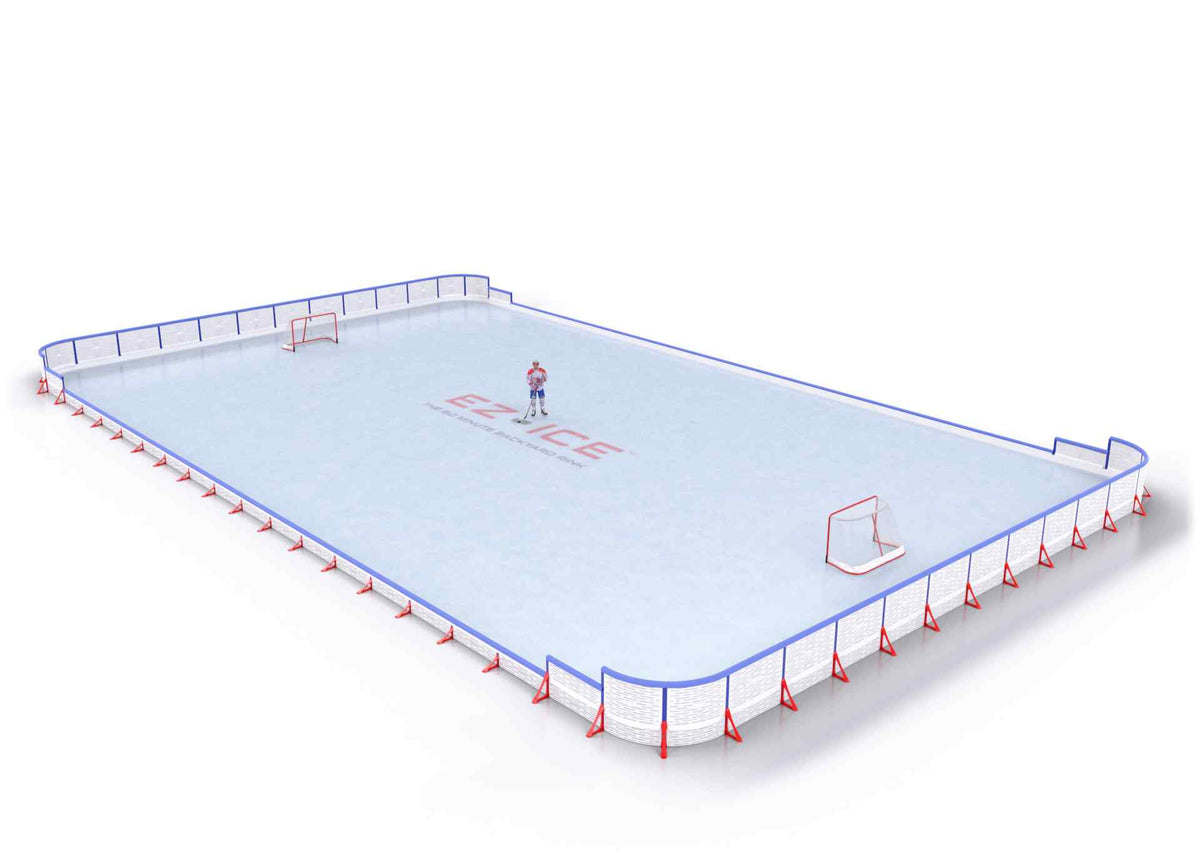 EZ ICE PRO Home Arena System ™ – New Rink: [PRO // 60ft * 90ft // Arena-Classic-Arena // Round Corners // With Bumpers] - 060090ACARBX
