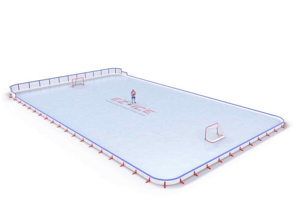 EZ ICE PRO Home Arena System ™ – New Synthetic Ice / Street Hockey Rink: [PRO // 60ft * 100ft // Arena-Classic-Classic // Round Corners // With Bumpers] - 060100ACCRBS