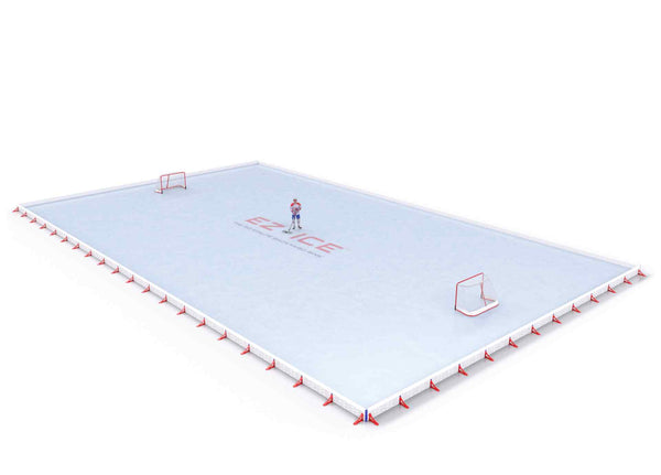EZ ICE PRO Home Arena System ™ – New Synthetic Ice / Street Hockey Rink: [PRO // 60ft * 100ft // Classic-Classic-Classic // Square Corners // No Bumpers] - 060100CCCSXS
