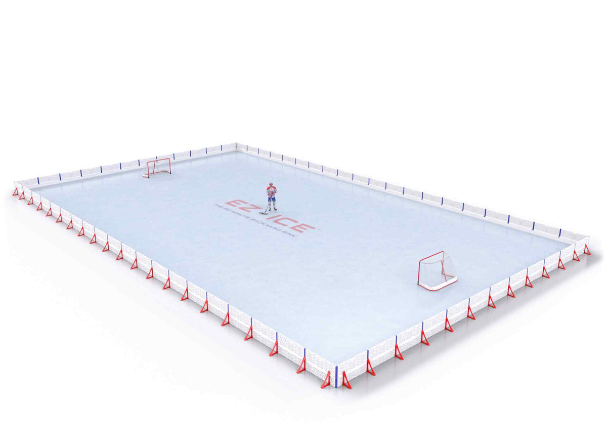 EZ ICE PRO Home Arena System ™ – New Synthetic Ice / Street Hockey Rink: [PRO // 65ft * 130ft // Double-Double-Double // Square Corners // No Bumpers] - 065130DDDSXS
