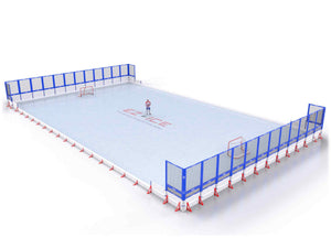 EZ ICE PRO Home Arena System ™ – New Synthetic Ice / Street Hockey Rink: [PRO // 70ft * 120ft // Net-Classic-Net // Square Corners // No Bumpers] - 070120NCNSXS