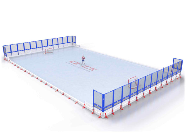 EZ ICE PRO Home Arena System ™ – New Synthetic Ice / Street Hockey Rink: [PRO // 70ft * 120ft // Net-Classic-Net // Square Corners // No Bumpers] - 070120NCNSXS