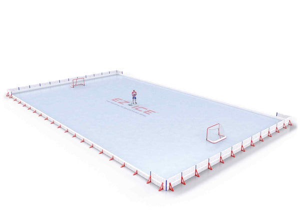 EZ ICE PRO Home Arena System ™ – New Synthetic Ice / Street Hockey Rink: [PRO // 70ft * 95ft // Double-Classic-Double // Square Corners // No Bumpers] - 070095DCDSXS
