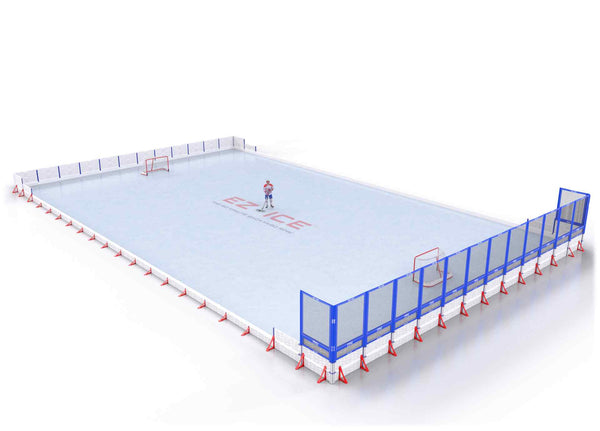 EZ ICE PRO Home Arena System ™ – New Rink: [PRO // 60ft * 100ft // Arena-Classic-Net // Square Corners // No Bumpers] - 060100ACNSXX