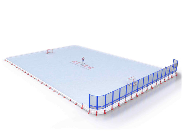 EZ ICE PRO Home Arena System ™ – New Synthetic Ice / Street Hockey Rink: [PRO // 75ft * 85ft // Classic-Classic-Net // Round Corners // No Bumpers] - 075085CCNRXS