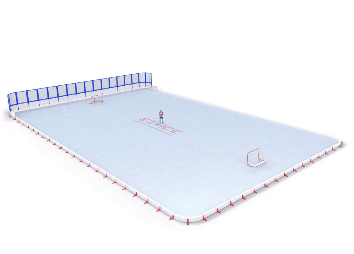 EZ ICE PRO Home Arena System ™ – New Synthetic Ice / Street Hockey Rink: [PRO // 75ft * 80ft // Net-Classic-Classic // Round Corners // No Bumpers] - 075080NCCRXS