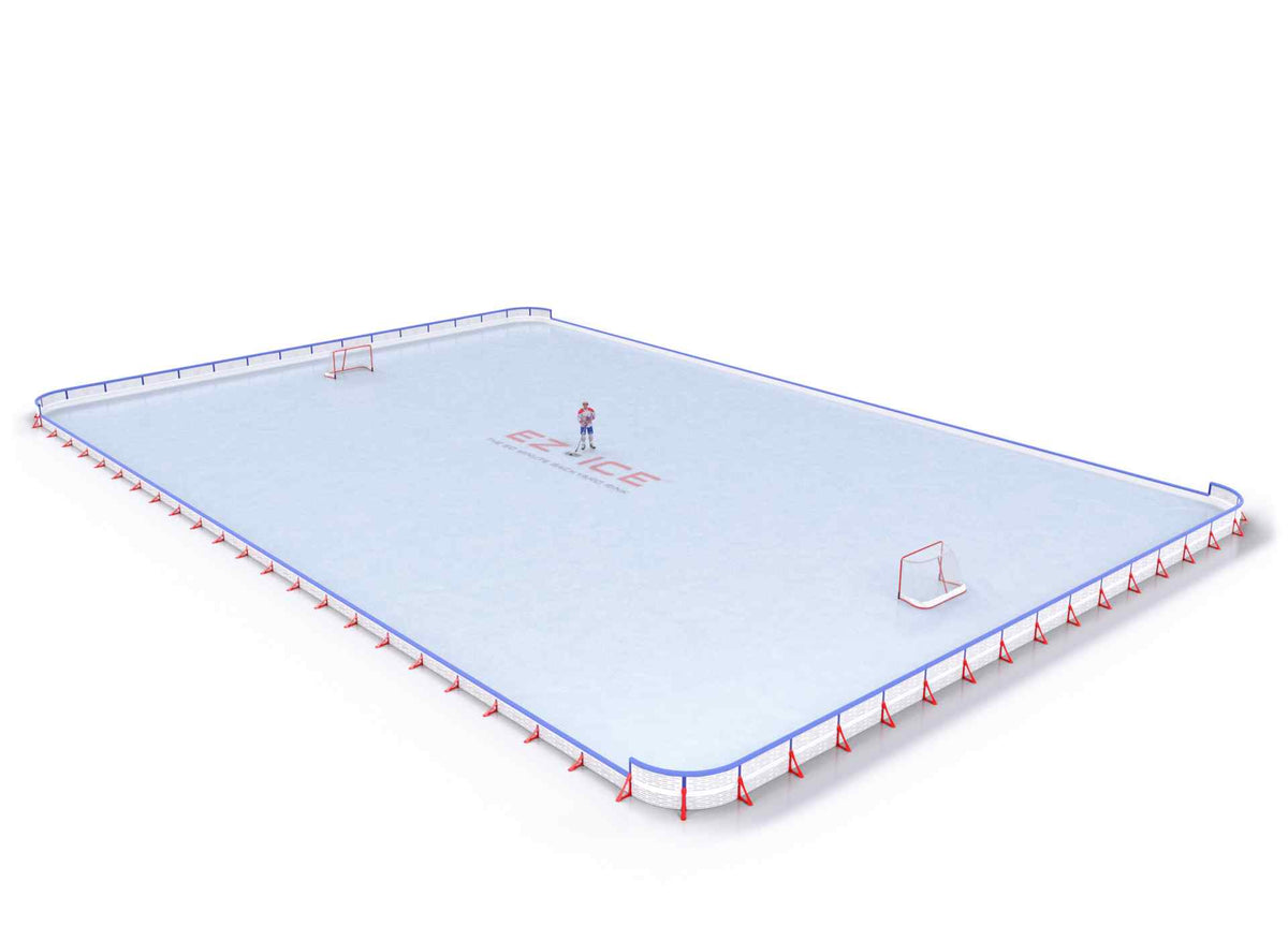 EZ ICE PRO Home Arena System ™ – New Rink: [PRO // 80ft * 100ft // Double-Classic-Double // Round Corners // With Bumpers] - 080100DCDRBX