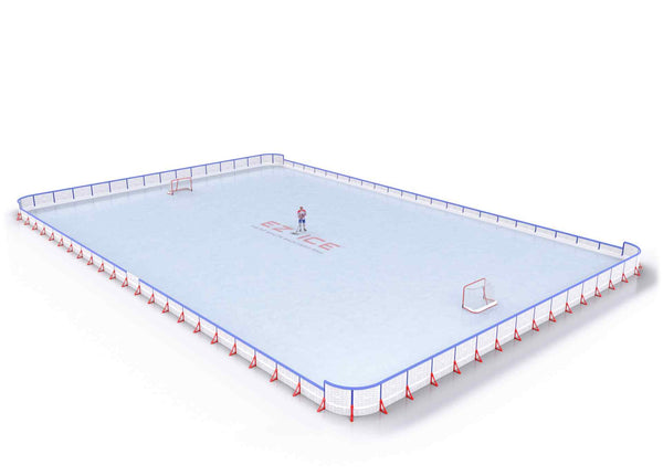EZ ICE PRO Home Arena System ™ – New Synthetic Ice / Street Hockey Rink: [PRO // 80ft * 120ft // Arena-Double-Arena // Round Corners // With Bumpers] - 080120ADARBS