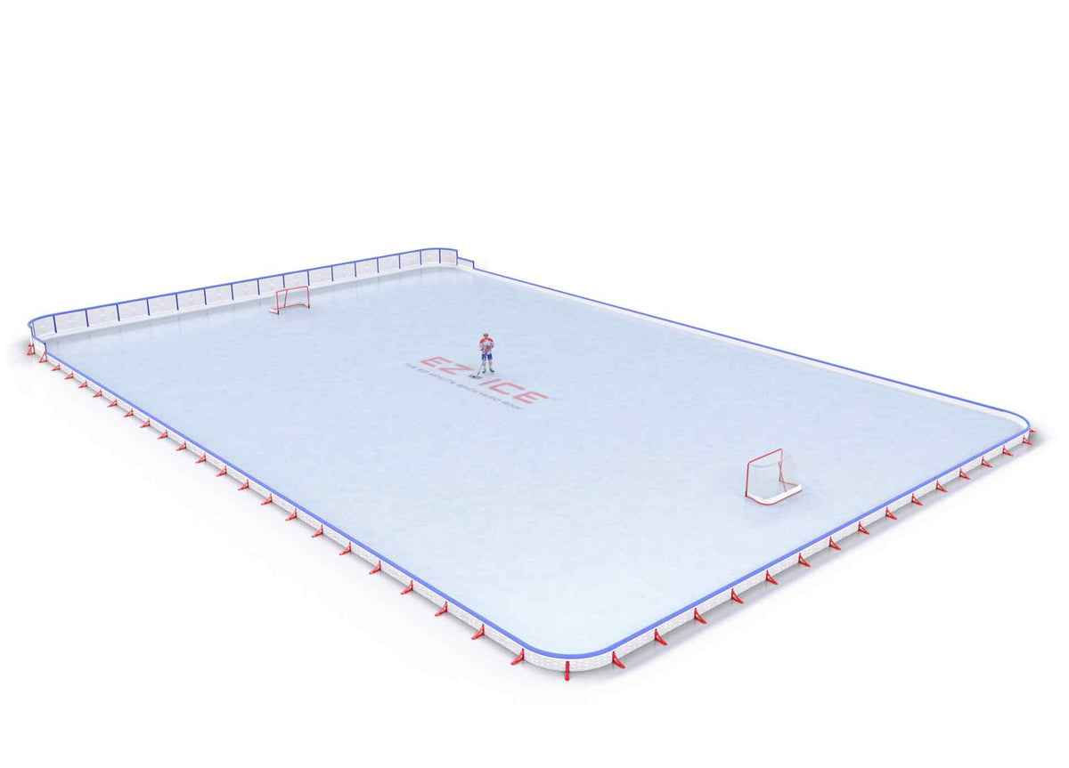 EZ ICE PRO Home Arena System ™ – New Synthetic Ice / Street Hockey Rink: [PRO // 80ft * 120ft // Arena-Classic-Classic // Round Corners // With Bumpers] - 080120ACCRBS