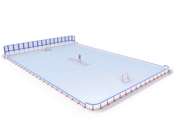 EZ ICE PRO Home Arena System ™ – New Rink: [PRO // 80ft * 120ft // Net-Classic-Double // Round Corners // With Bumpers] - 080120NCDRBX