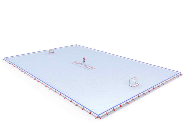 EZ ICE PRO Home Arena System ™ – New Synthetic Ice / Street Hockey Rink: [PRO // 80ft * 120ft // Classic-Classic-Classic // Square Corners // With Bumpers] - 080120CCCSBS
